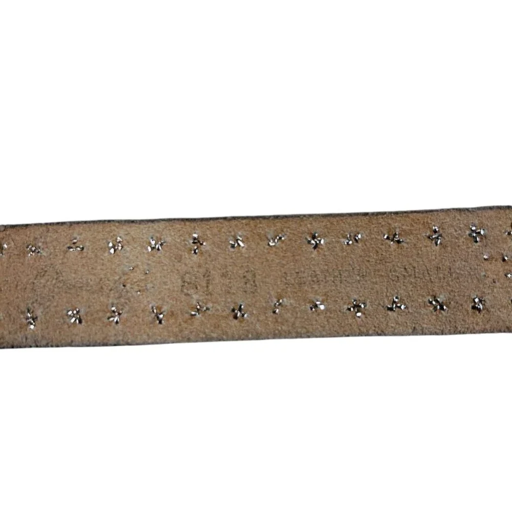 Omega Girls Leather Belt Cowgirl Studded Black Silver Turquoise Like Rodeo Weste